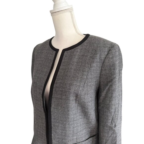 TALBOTS Gray Black Italian Wool Blend Blazer Jacket Size 10 - Picture 2 of 7